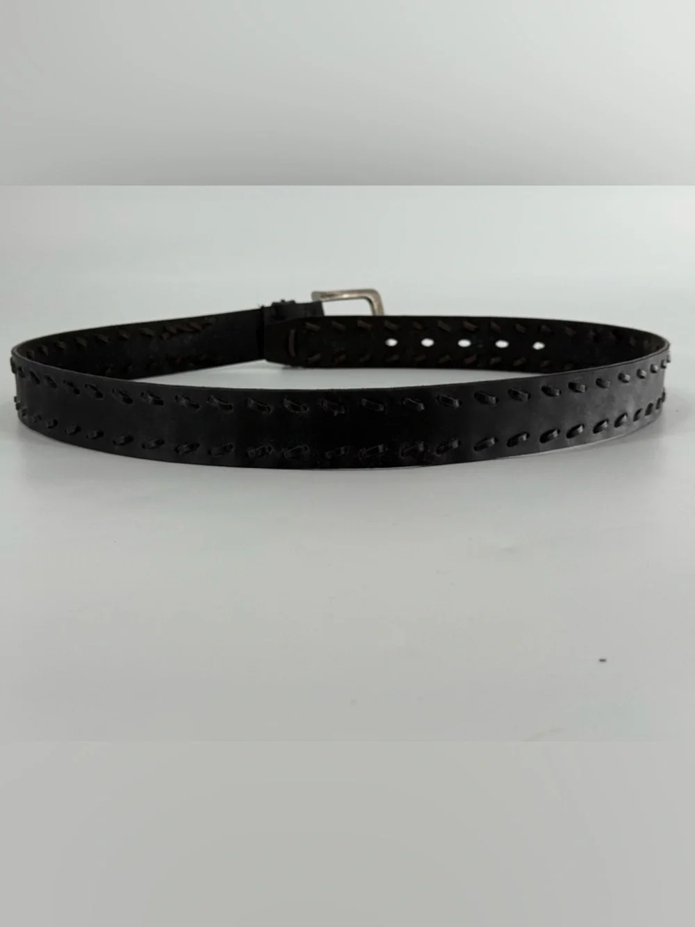 Levi’s Black Laced Leather Belt 36 - Picture 5 of 8
